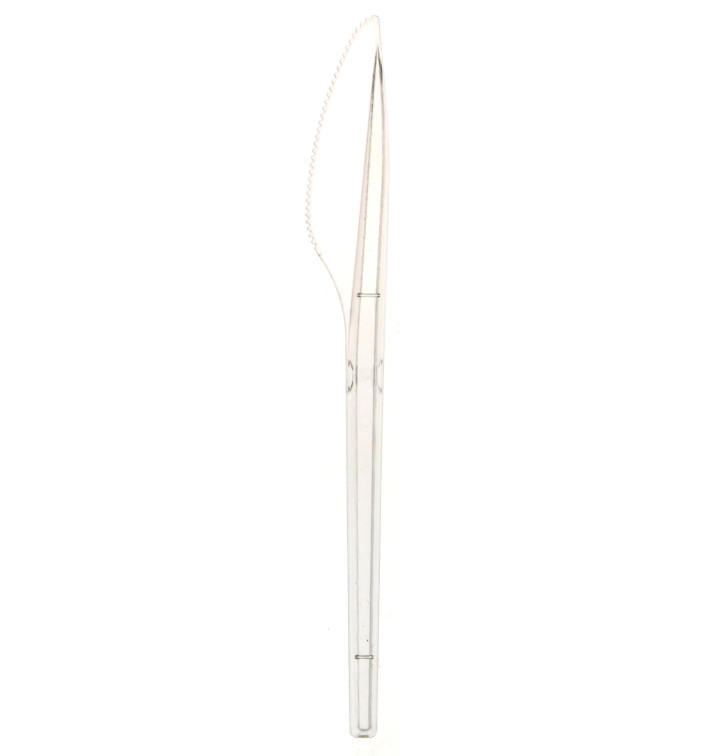 Cuchillo de Plastico PS Transparente 170mm (100 Uds) Cuchillo de Plastico PS Transparente 170mm (100 Uds)