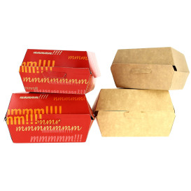 Caja Kraft para Hamburguesa XXL 14,5x14,5x8 cm (400 Uds)