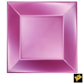 Plato de Plastico Llano Rosa Nice Pearl PP 290mm (12 Uds)