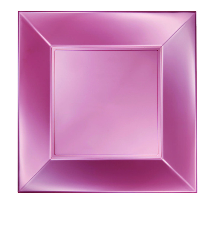 Plato de Plastico Llano Rosa Nice Pearl PP 290mm (12 Uds)