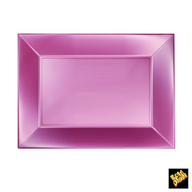 Bandeja Plastico Rosa Nice Pearl PP 280x190mm (12 Uds)