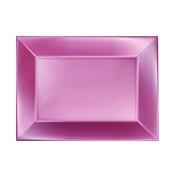 Bandeja Plastico Rosa Nice Pearl PP 280x190mm (12 Uds)