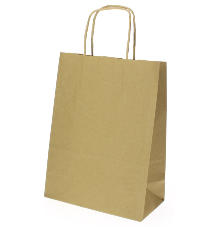Bolsa Papel Kraft Hawanna con Asas 100g 18+8x24 cm (50 Uds) Bolsa Papel Kraft Hawanna con Asas 100g 18+8x24 cm (50 Uds)