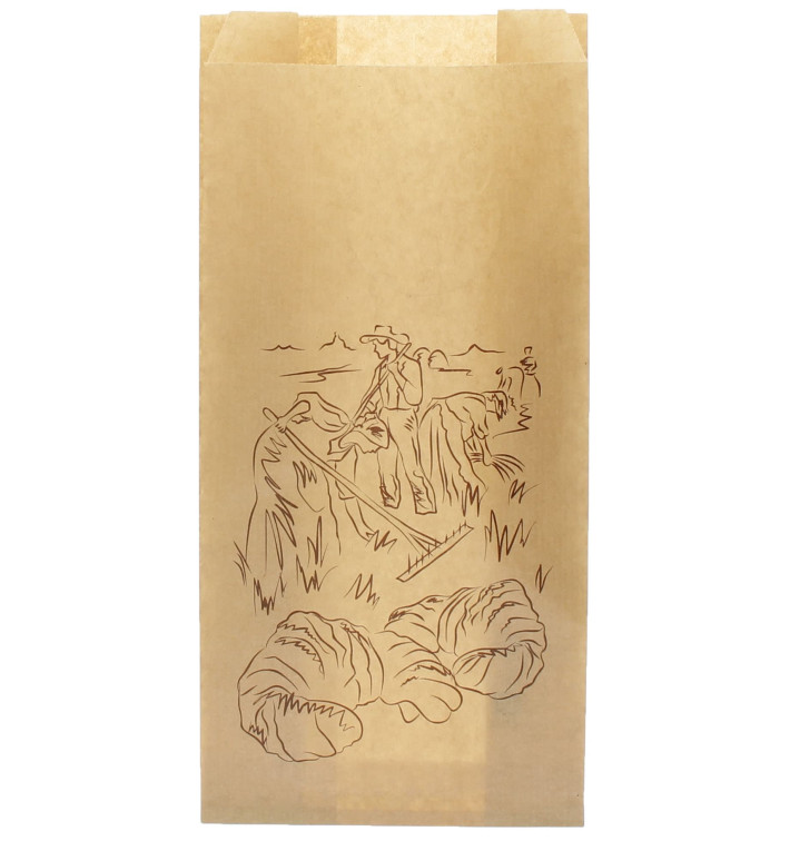 Bolsa de Papel "Siega" Kraft 14+7x28cm (250 Unidades)