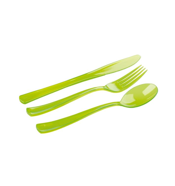 Kit Cubiertos Plastico Tenedor, Cuchillo, Cuchara Verde (1 Kit) Kit Cubiertos Plastico Tenedor, Cuchillo, Cuchara Verde (1 Kit)