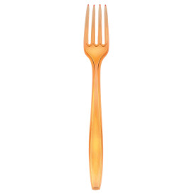 Tenedor de Plastico PS Premium Naranja 190mm (50 Uds)