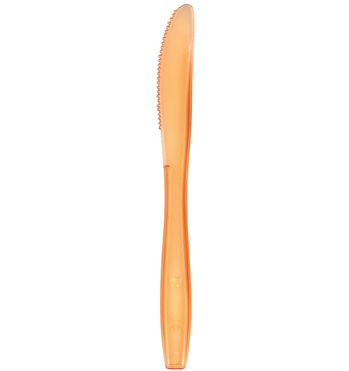 Cuchillo de Plastico PS Premium Naranja 190mm (50 Uds) Cuchillo de Plastico PS Premium Naranja 190mm (50 Uds)