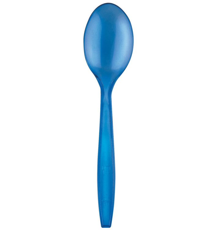 Cuchara de Plastico PS Premium Azul 190mm (50 Uds) Cuchara de Plastico PS Premium Azul 190mm (50 Uds)