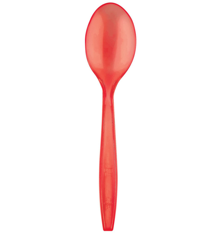 Cuchara de Plastico PS Premium Rojo 190mm (50 Uds) Cuchara de Plastico PS Premium Rojo 190mm (50 Uds)