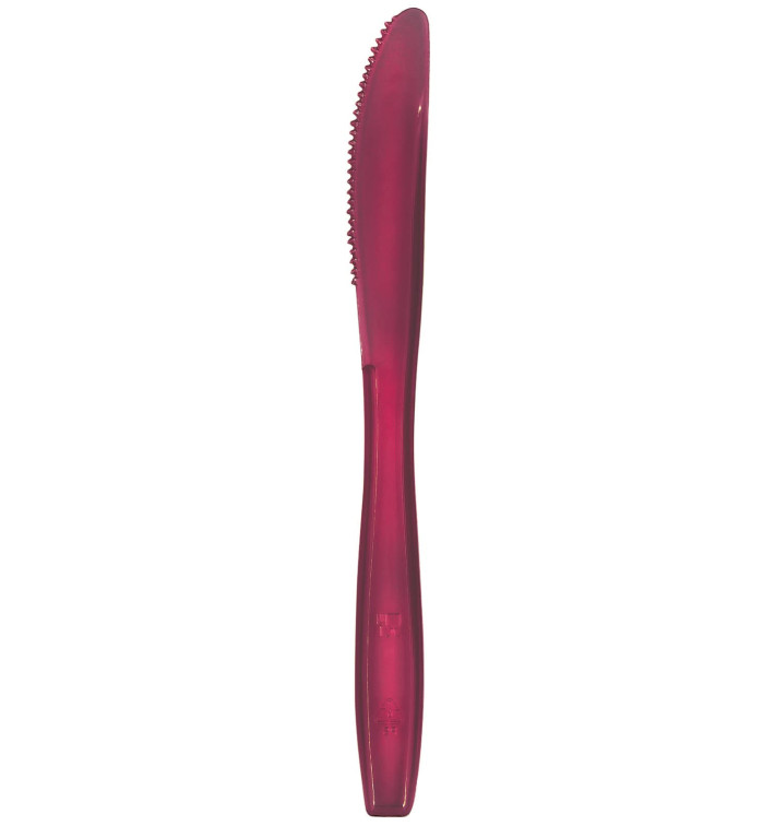 Cuchillo de Plastico PS Premium Burdeos 190mm (50 Uds) Cuchillo de Plastico PS Premium Burdeos 190mm (50 Uds)