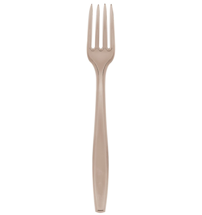 Tenedor de Plastico PS Premium Beige 190mm (50 Uds) Tenedor de Plastico PS Premium Beige 190mm (50 Uds)