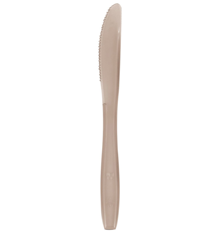 Cuchillo de Plastico PS Premium Beige 190mm (50 Uds) Cuchillo de Plastico PS Premium Beige 190mm (50 Uds)