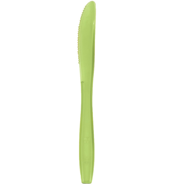 Cuchillo de Plastico PS Premium Verde Lima 190mm (50 Uds)