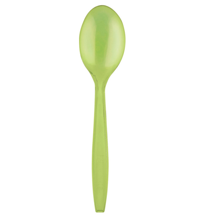 Cuchara de Plastico PS Premium Verde Lima 190mm (50 Uds) Cuchara de Plastico PS Premium Verde Lima 190mm (50 Uds)