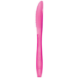 Cuchillo de Plastico PS Premium Fucsia 190mm (50 Uds)