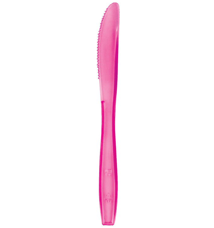 Cuchillo de Plastico PS Premium Fucsia 190mm (50 Uds) Cuchillo de Plastico PS Premium Fucsia 190mm (50 Uds)