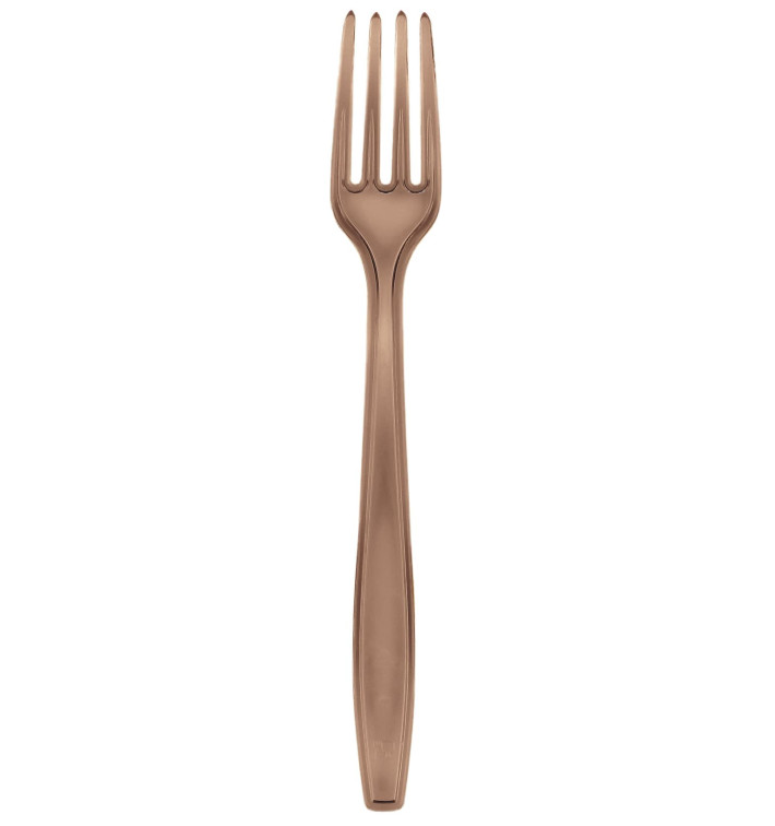 Tenedor de Plastico PS Premium Marron 190mm (50 Uds)