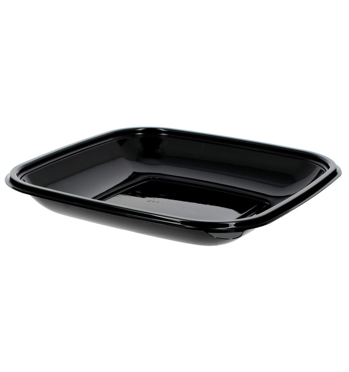Bol de Plástico Negro PET 500ml 190x190x30mm (50 Uds) Bol de Plástico Negro PET 500ml 190x190x30mm (50 Uds)