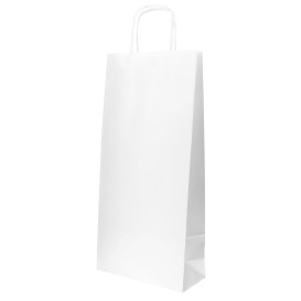 Bolsa Papel Blanca para Botellas Asas 18+8x39cm (50 Uds)