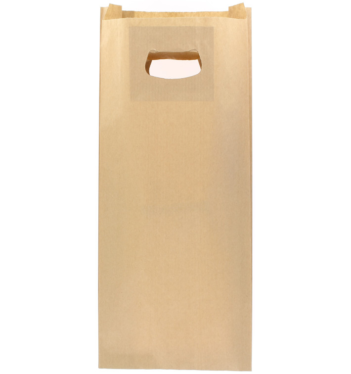 Bolsa Papel Kraft Asas Troqueladas 60g 18+6x32cm (50 Uds)