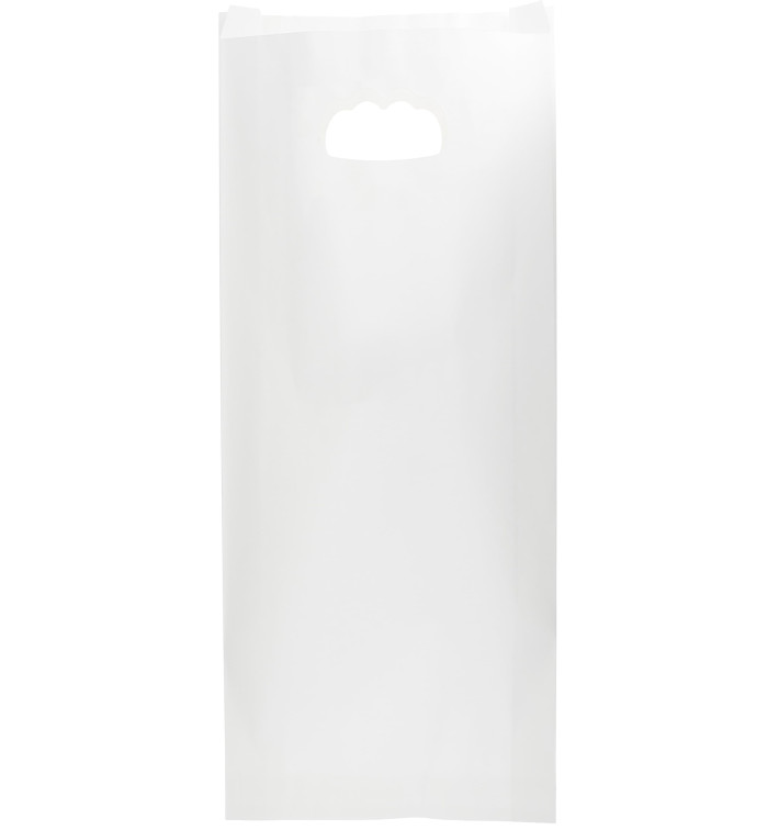 Bolsa Papel Blanco Asas Troqueladas 60g 18+6x32cm (50 Uds) Bolsa Papel Blanco Asas Troqueladas 60g 18+6x32cm (50 Uds)