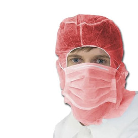 Gorro Integral con Mascarilla de 3 Capas Rojo (100 Uds)