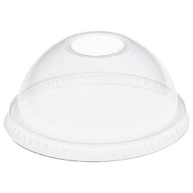 Tapa Cúpula con Agujero PET Cristal Ø9,8cm (100 Uds)