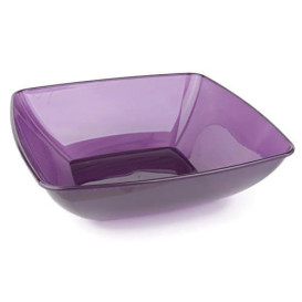 Bol de Plastico Cuadrado Berenjena 28x28cm (1 Uds)