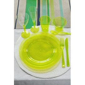 Plato Plastico Redondo Extra Rigido Verde 19cm (10 Uds)