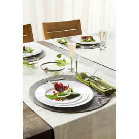 Plato Plastico Extra Rigido con Ribete Plata 19cm (20 Uds)