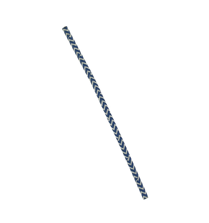 Pajita Recta de Papel Azul y Blanco Ø6mm 20cm (100 Uds) Pajita Recta de Papel Azul y Blanco Ø6mm 20cm (100 Uds)