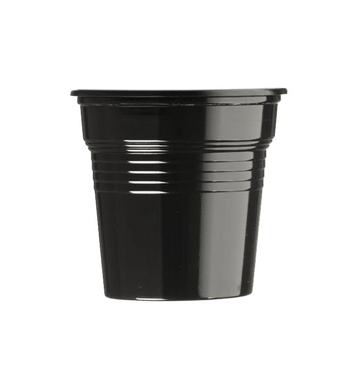 Vaso de Plástico PS Negro 80ml Ø5,7cm (50 Uds)