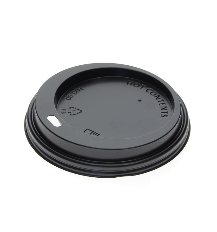 Tapa Agujero Negra Vaso 12, 16 y 22 Oz Ø9,0cm (125 Uds) Tapa Agujero Negra Vaso 12, 16 y 22 Oz Ø9,0cm (125 Uds)