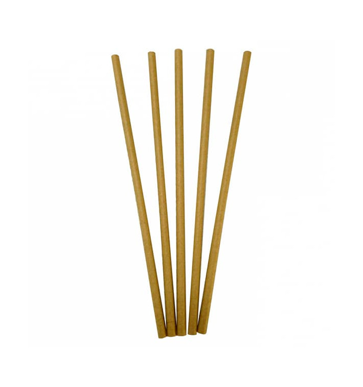 Pajita Recta de Papel Kraft Ø6mm 20cm (250 Uds) Pajita Recta de Papel Kraft Ø6mm 20cm (250 Uds)
