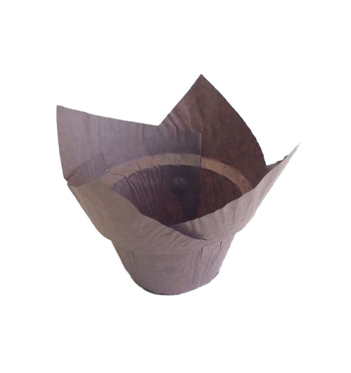 Cápsula Muffin Tulipa Step Antigrasa 85 mm Marrón (190 Uds)