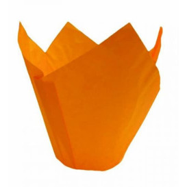 Cápsula Muffin Tulipa Antigrasa 80 mm Naranja (125 Uds)