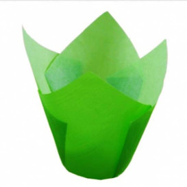 Cápsula Muffin Tulipa Antigrasa 72 mm Verde (135 Uds)
