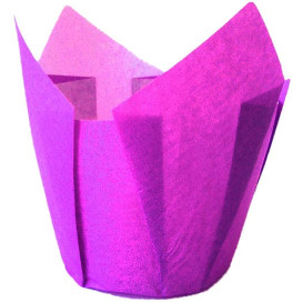 Cápsula Muffin Tulipa Antigrasa 72 mm Violeta (135 Uds)