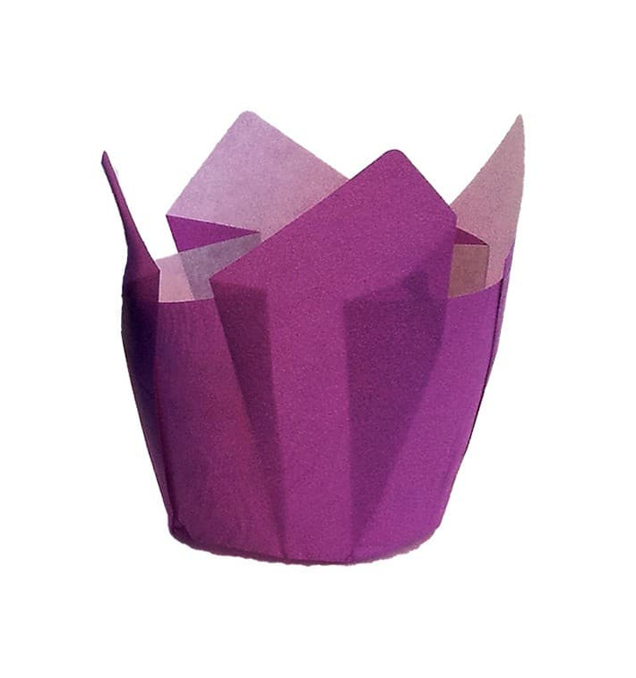Cápsula Muffin Tulipa Antigrasa 72 mm Violeta (135 Uds)
