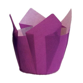 Cápsula Muffin Tulipa Antigrasa 80 mm Violeta (125 Uds)