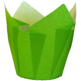 Cápsula Muffin Tulipa Antigrasa 72 mm Verde (135 Uds)