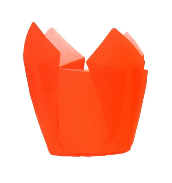 Cápsula Muffin Tulipa Antigrasa 72 mm Naranja (135 Uds)
