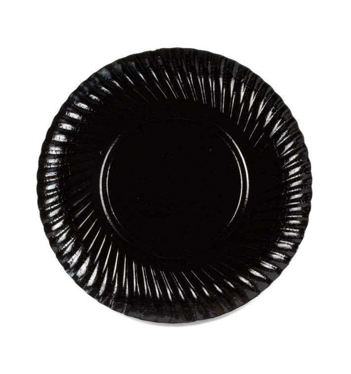 Plato de Carton Redondo Negro 250 mm (100 Uds) Plato de Carton Redondo Negro 250 mm (100 Uds)