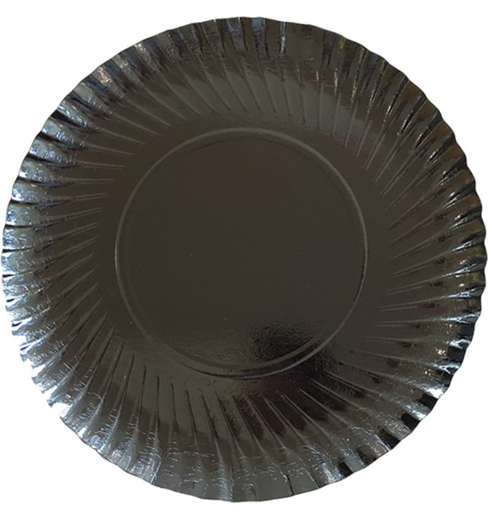 Plato de Carton Redondo Negro 270 mm (100 Uds) Plato de Carton Redondo Negro 270 mm (100 Uds)