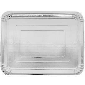 Bandeja de Carton Rectangular Plateada 31x38 cm (50 Uds)