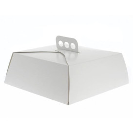 Caja Pasteleria Carton Blanca con Tapa 325x325x100mm (50 Uds)