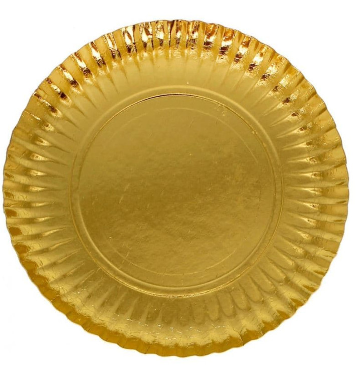 Plato de Carton Redondo Dorado 100 mm (100 Uds) Plato de Carton Redondo Dorado 100 mm (100 Uds)
