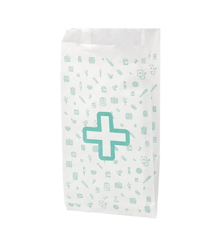 Bolsa de Papel Blanca Farmacia 14+7x27cm (125 Uds) Bolsa de Papel Blanca Farmacia 14+7x27cm (125 Uds)