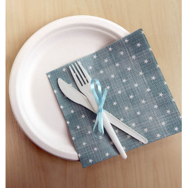 Plato Caña de Azúcar Bagazo Blanco Ø17,5 cm (50 Uds)