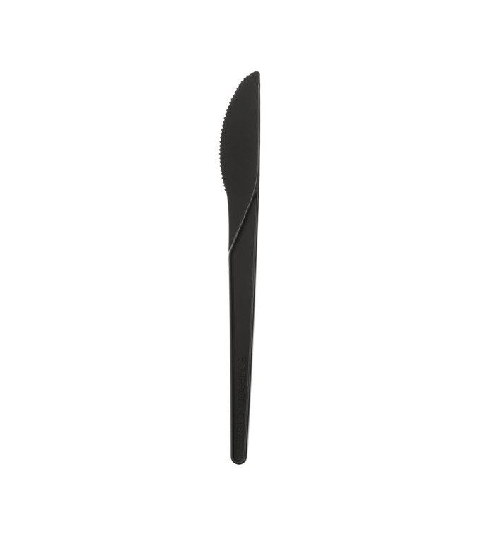 Cuchillo Compostable CPLA Negro 17,2 cm (50 Uds) Cuchillo Compostable CPLA Negro 17,2 cm (50 Uds)